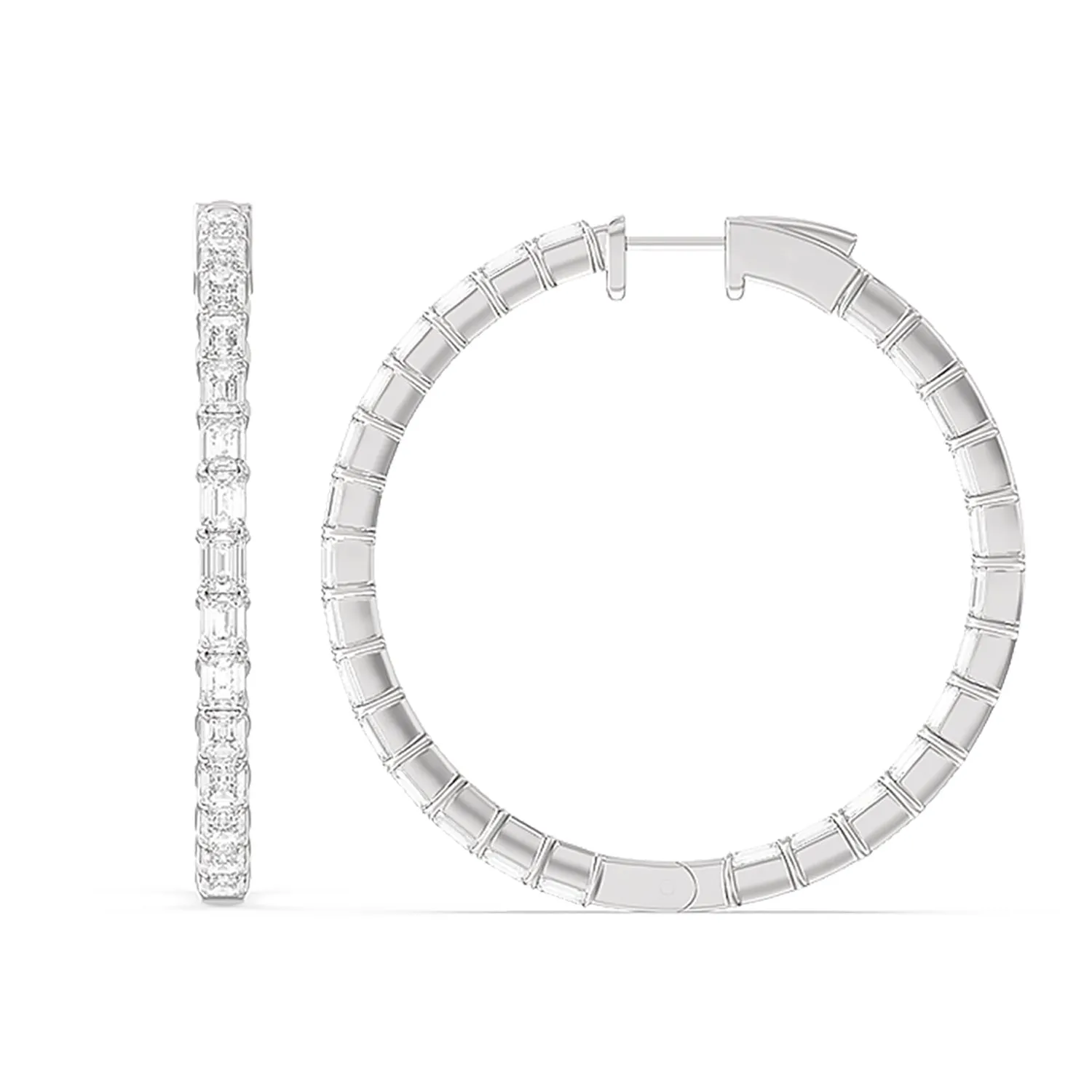 Inside-Out Emerald Shape Large Hoop Earrings