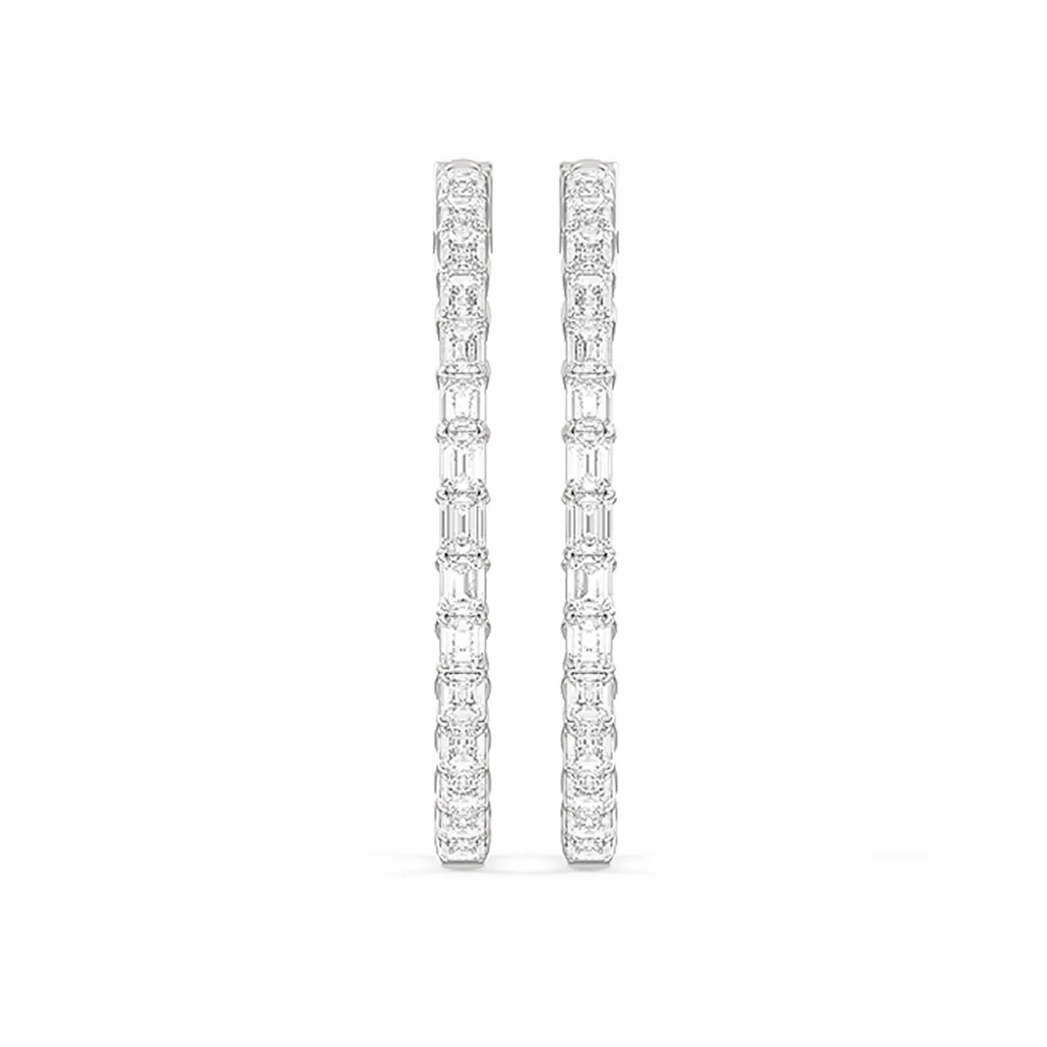 Inside-Out Emerald Shape Large Hoop Earrings