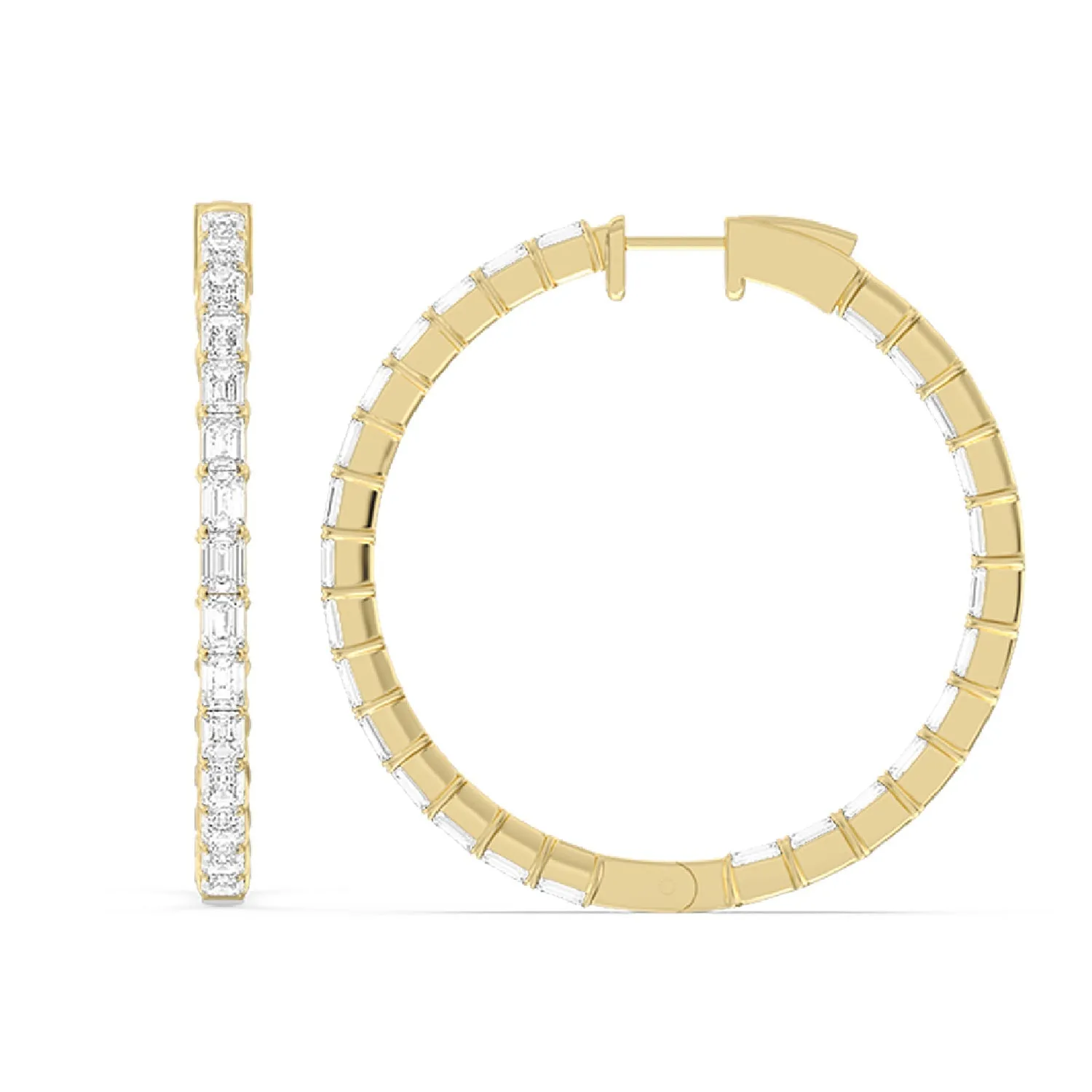 Inside-Out Emerald Shape Large Hoop Earrings