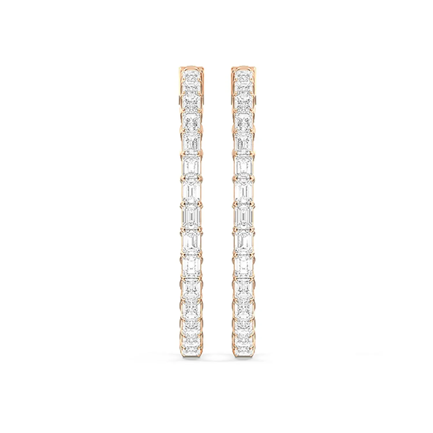 Inside-Out Emerald Shape Large Hoop Earrings