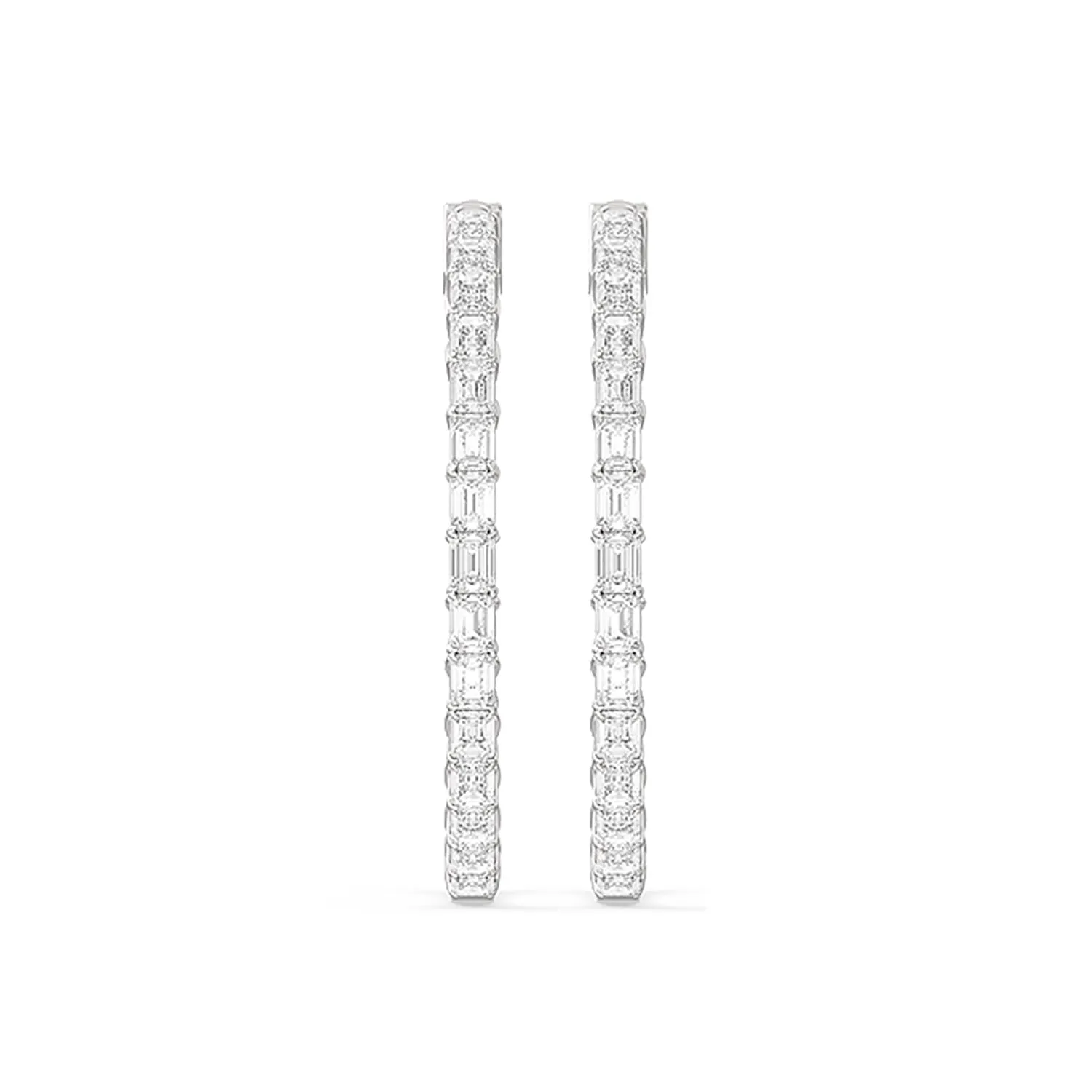 Inside-Out Emerald Shape Large Hoop Earrings