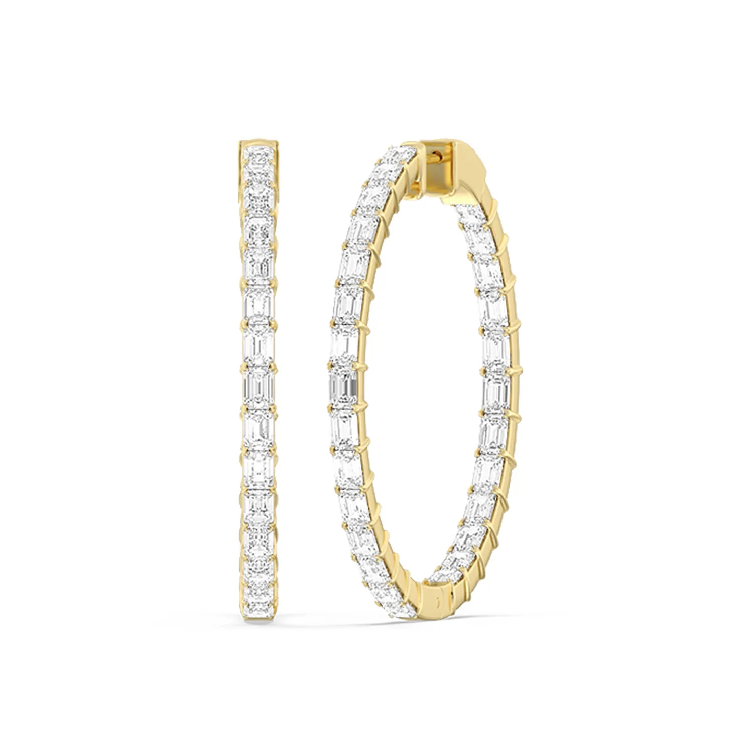 Inside-Out Emerald Shape Large Hoop Earrings