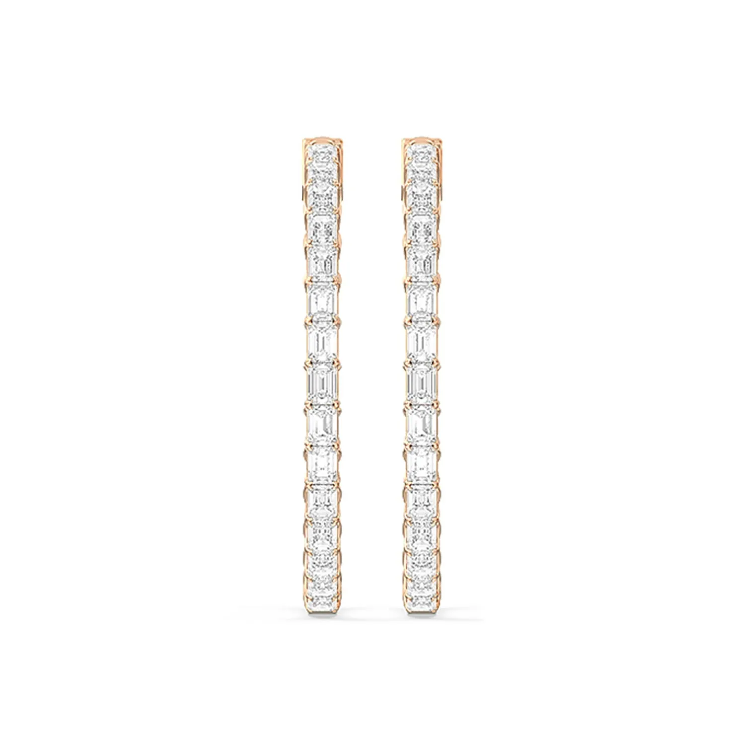 Inside-Out Emerald Shape Large Hoop Earrings