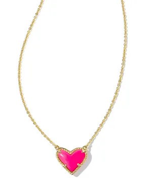Kendra Scott Ari Heart Pendant Necklace - Neon Pink