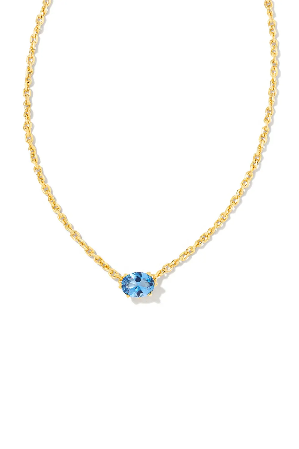 Kendra Scott: Cailin Gold Crystal Pendant Necklace - Blue Violet