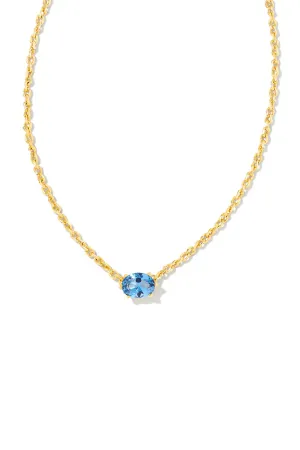 Kendra Scott: Cailin Gold Crystal Pendant Necklace - Blue Violet