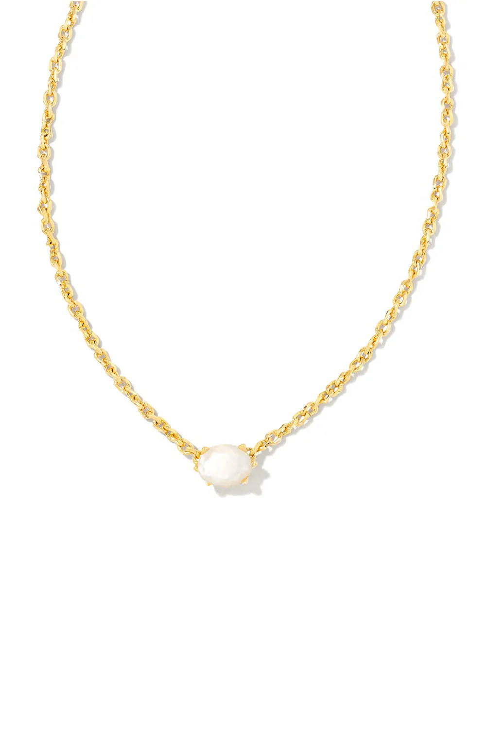 Kendra Scott: Cailin Gold Crystal Pendant Necklace - Ivory MOP