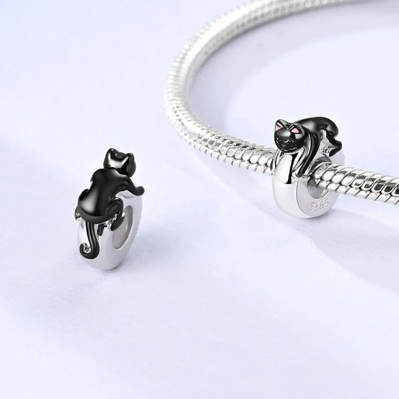 Lazy Black Cat Charm