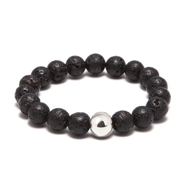 Lokai Styled Lava Stone Beaded Bracelet