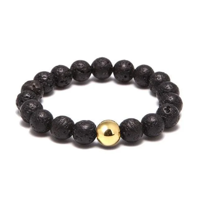Lokai Styled Lava Stone Beaded Bracelet