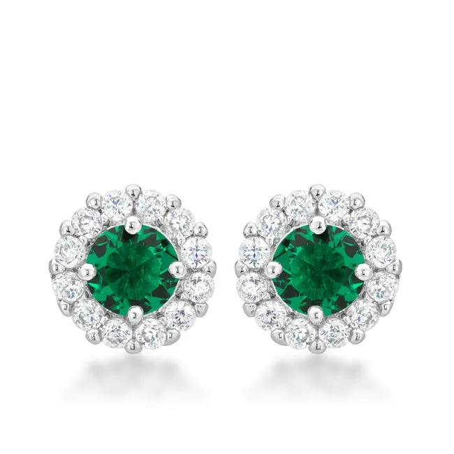 LOVCIA Elegant Green Bella Bridal Earrings