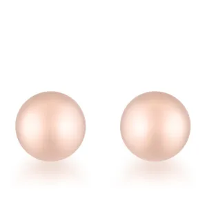 LOVCIA Elegant Rose Gold-Plated Sphere Stud Earrings