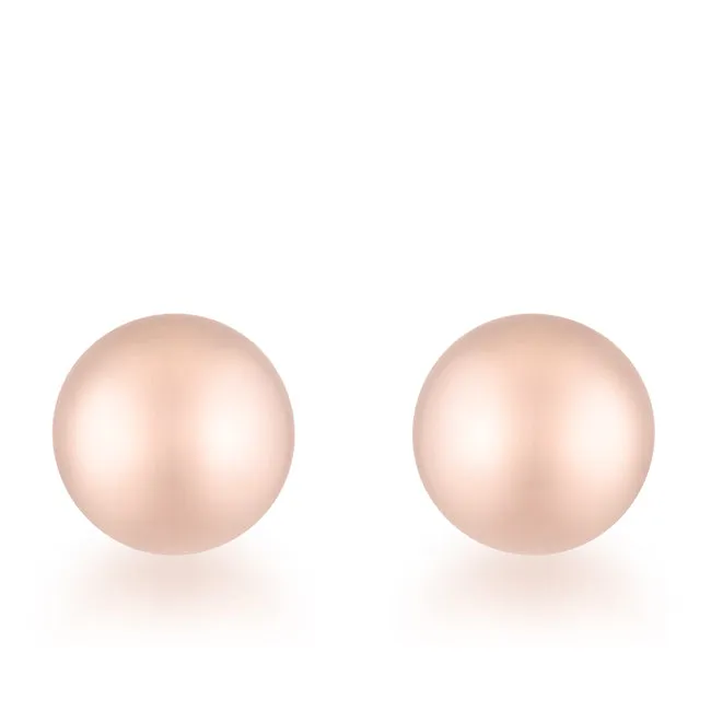 LOVCIA Elegant Rose Gold-Plated Sphere Stud Earrings