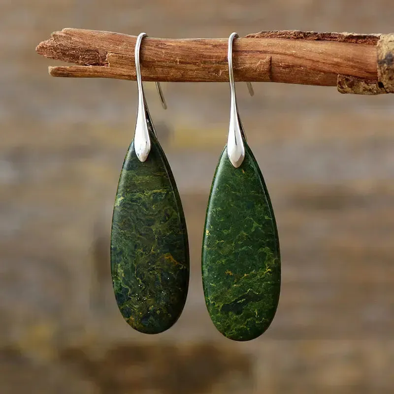 LOVCIA Elegant Waterdrop Natural Stone Earrings for Women