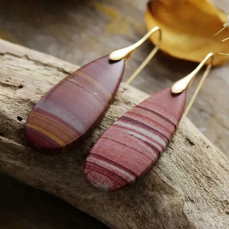 LOVCIA Elegant Waterdrop Natural Stone Earrings for Women