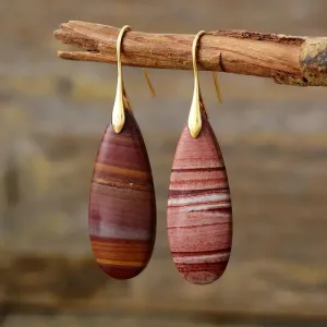 LOVCIA Elegant Waterdrop Natural Stone Earrings for Women