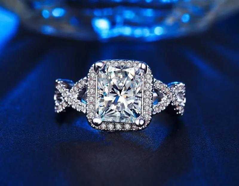 Luxury 2.5ct Silver AAA  Quality Cz Diamond Ring