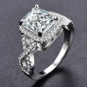 Luxury 2.5ct Silver AAA  Quality Cz Diamond Ring