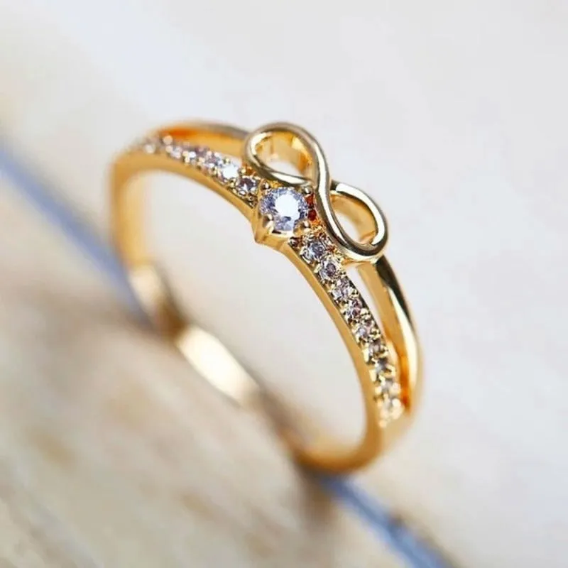 Luxury Infinite Zircon Ring for Women Engagement Wedding Jewelry