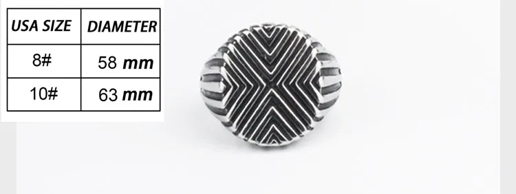 Luxury Retro style steel ring