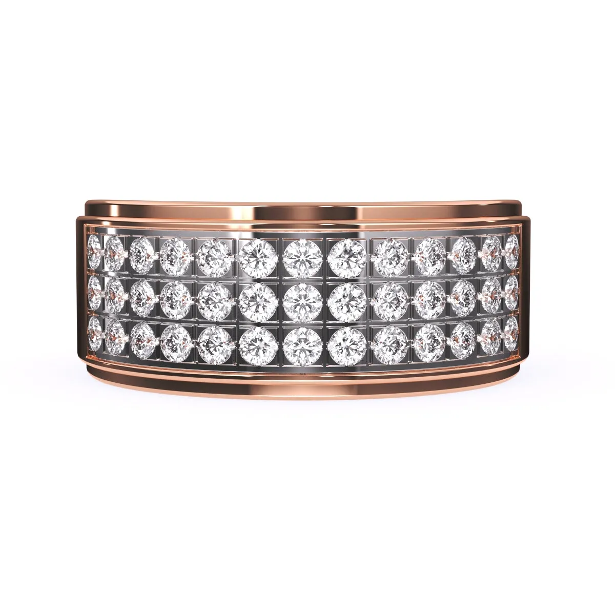 Luxury Three Row Lab Grown Diamond ring