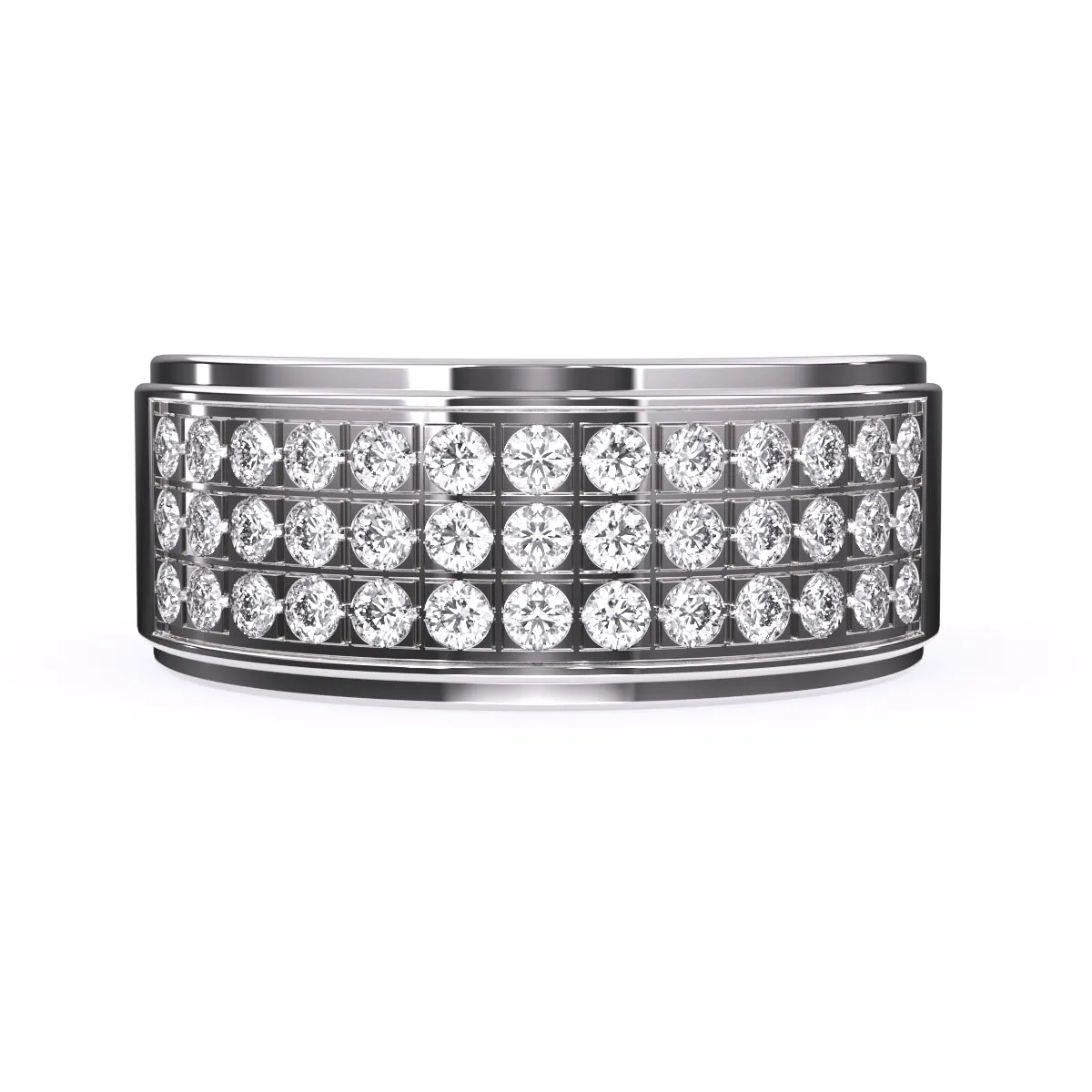 Luxury Three Row Lab Grown Diamond ring