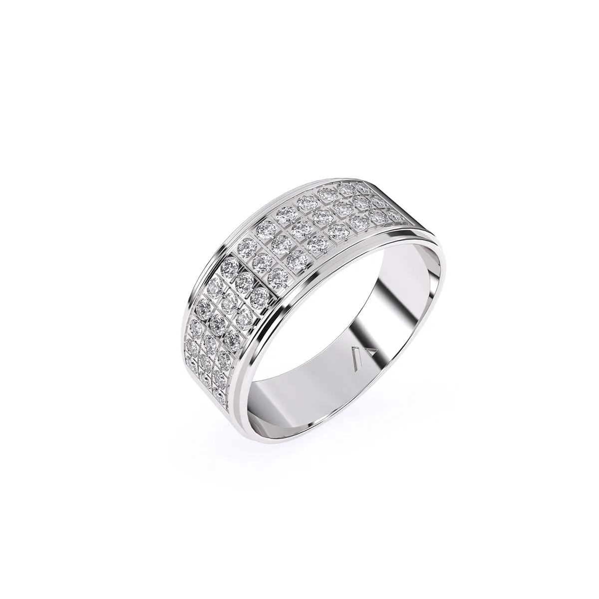 Luxury Three Row Lab Grown Diamond ring