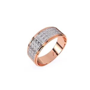 Luxury Three Row Lab Grown Diamond ring