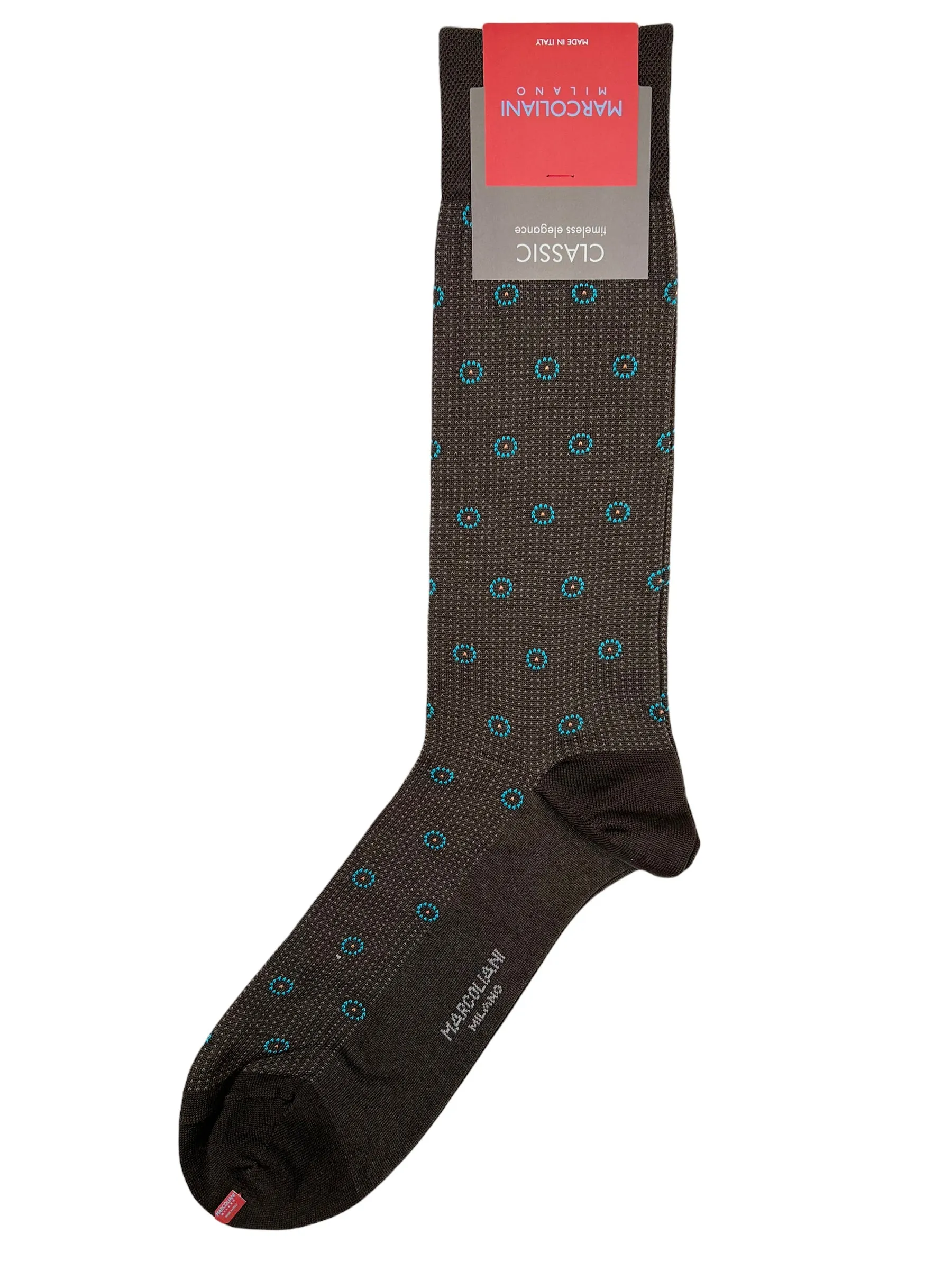MARCOLIANI TIE RINGS SOCK - DARK BROWN