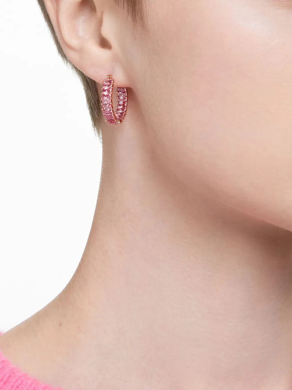 Matrix Hoop Earrings Baguette Cut