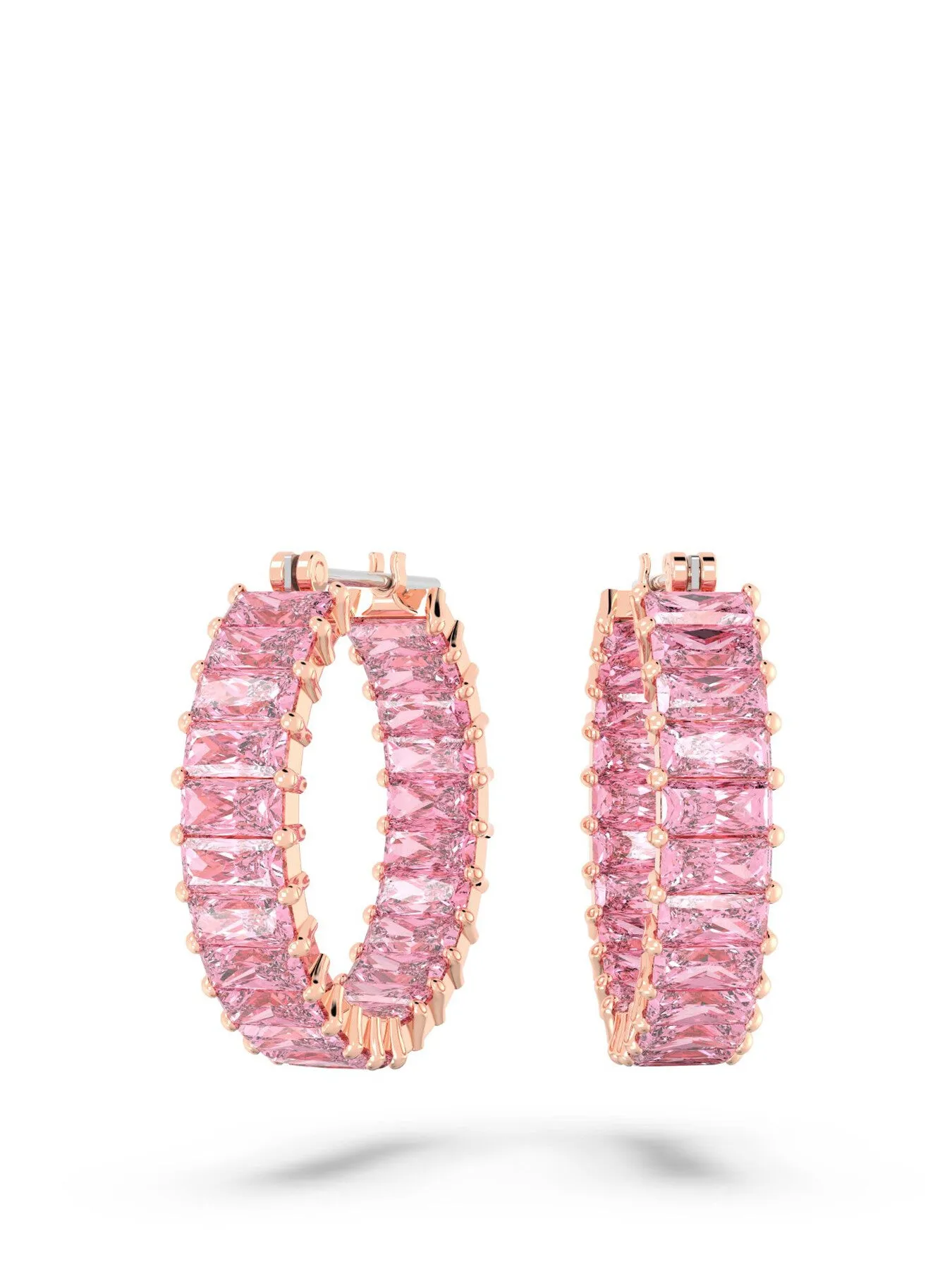 Matrix Hoop Earrings Baguette Cut