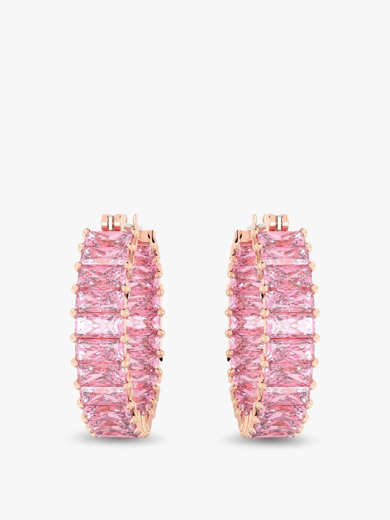 Matrix Hoop Earrings Baguette Cut