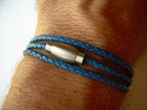 Mens Bracelets Leather, Leather Bracelets, Men's Bracelets, Leather Bracelets for Men, Leather Wrap Bracelet, Steel, Magnetic Clasp,