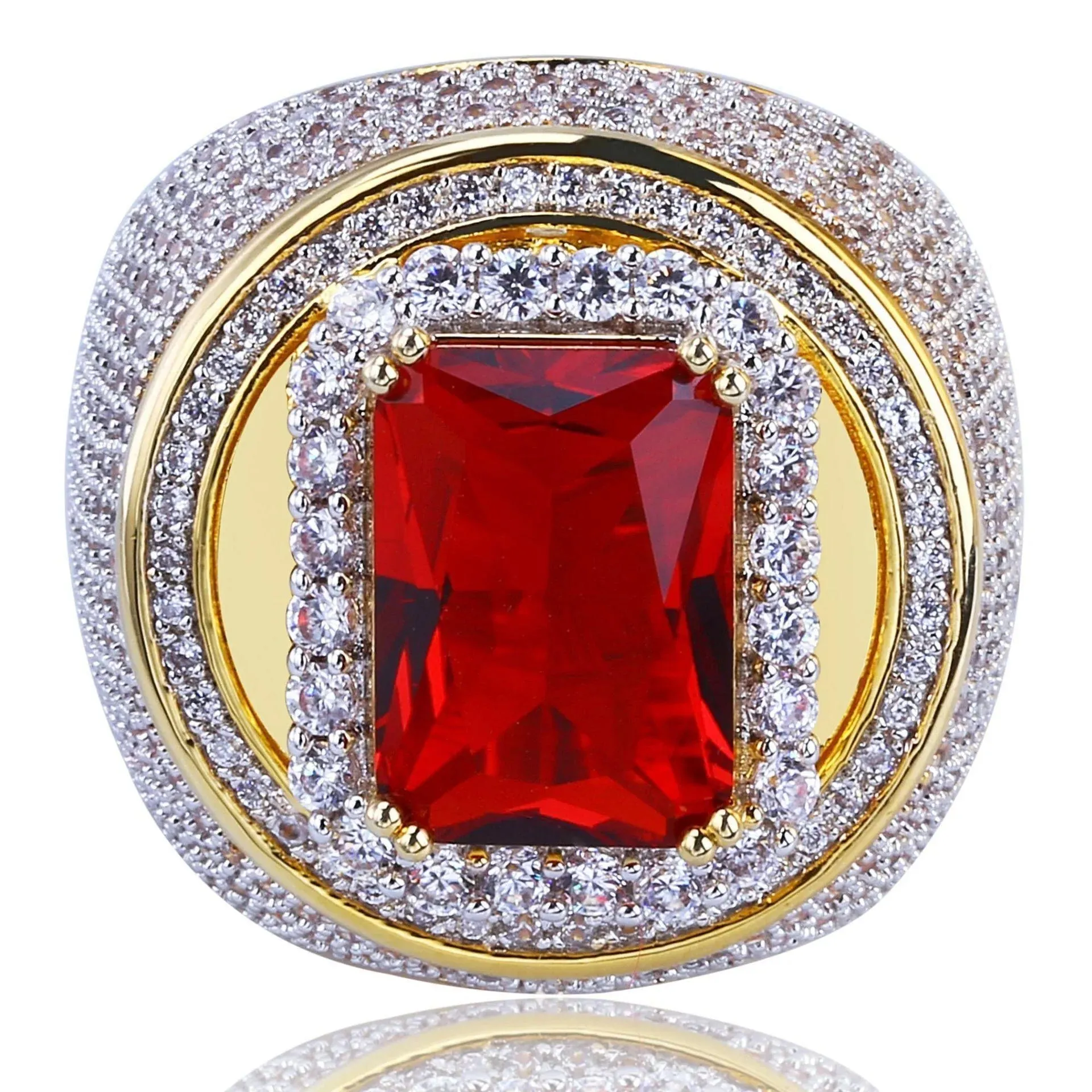 Men's Luxury Red Gold Color Ring