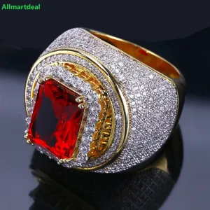 Men's Luxury Red Gold Color Ring