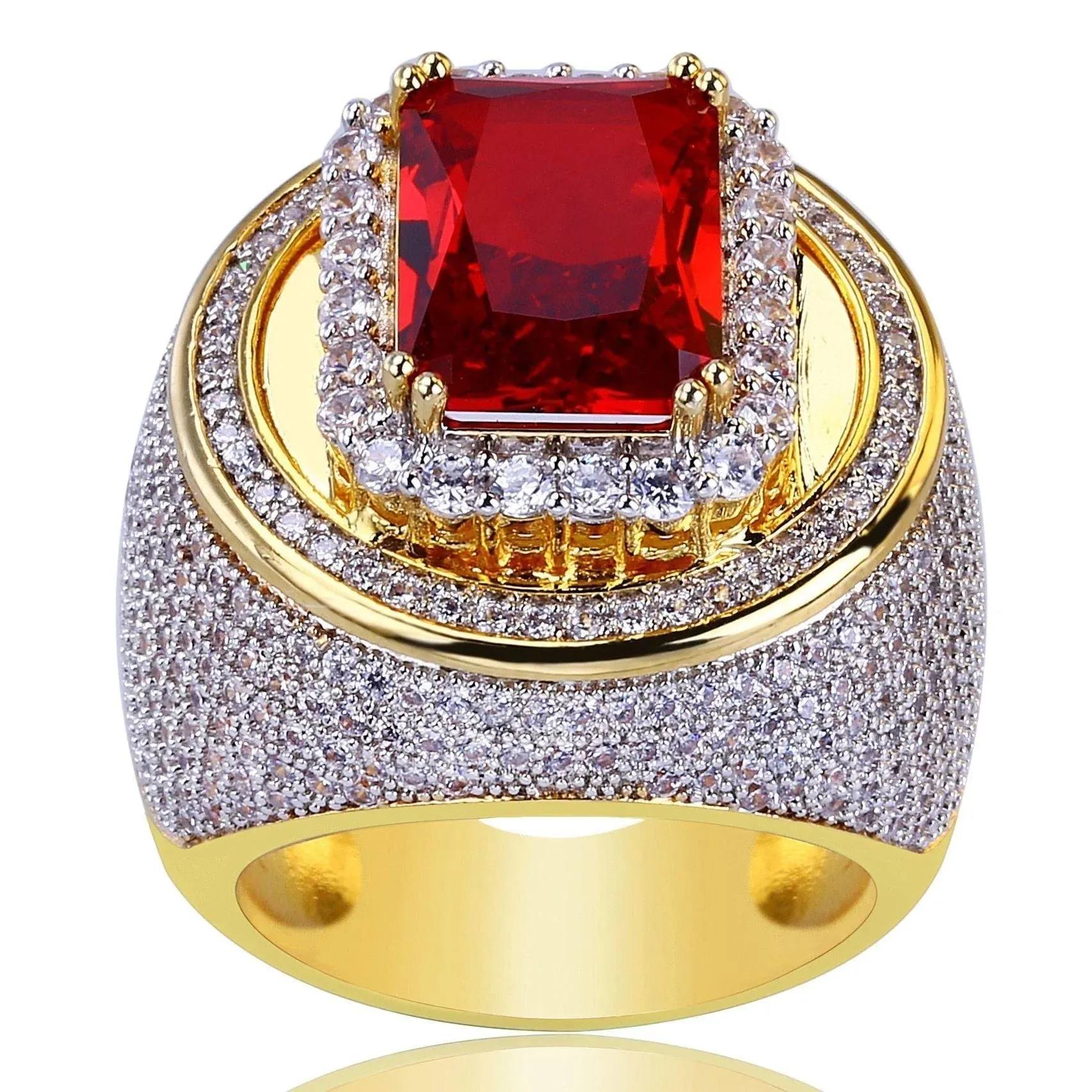 Men's Luxury Red Gold Color Ring