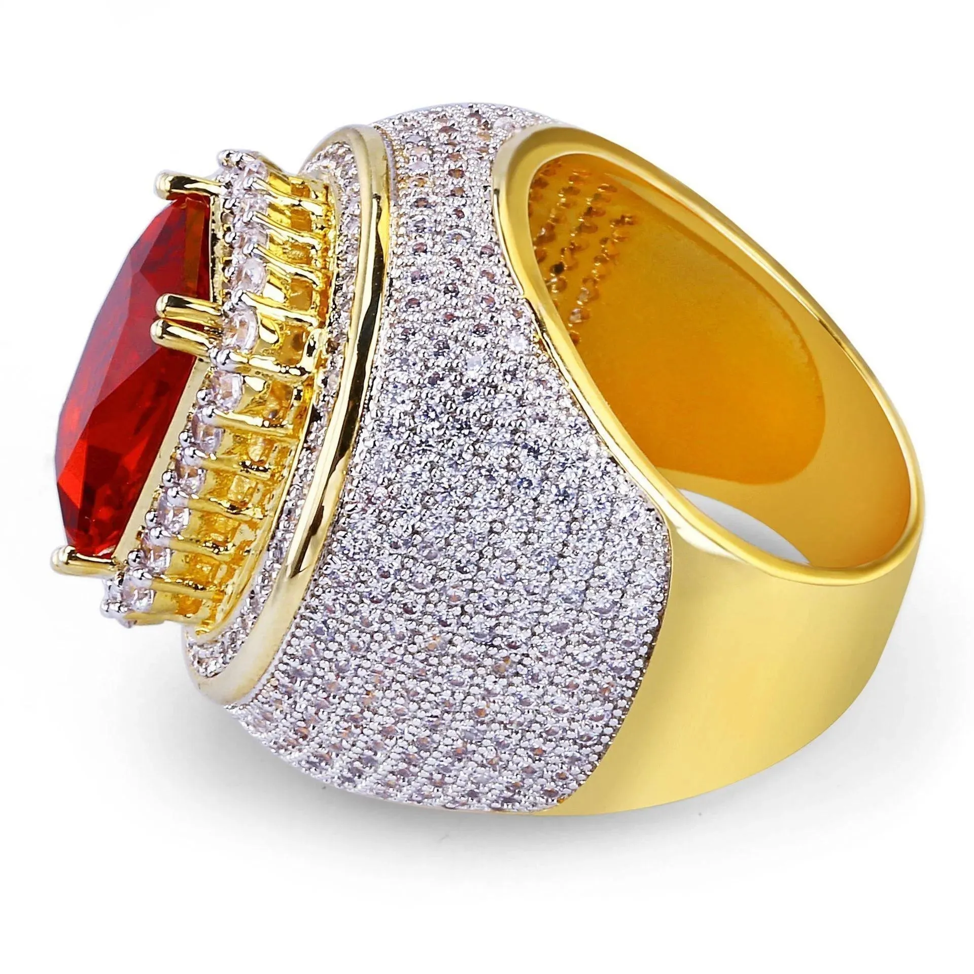 Men's Luxury Red Gold Color Ring