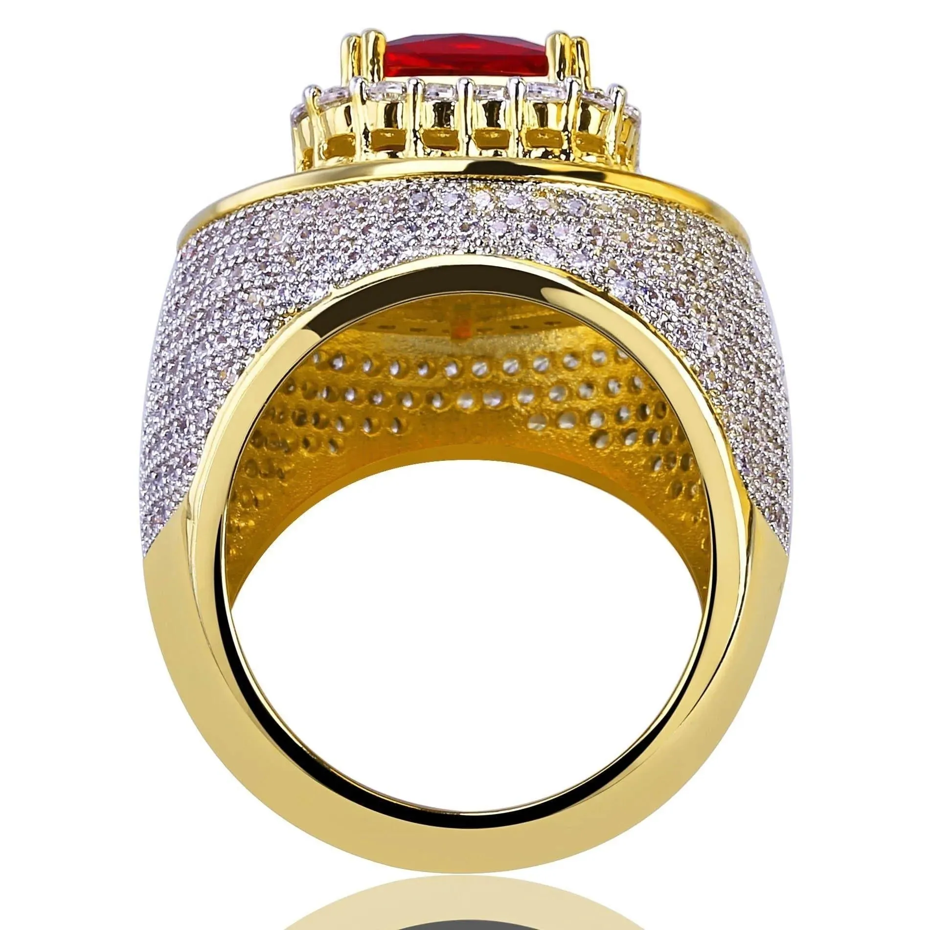 Men's Luxury Red Gold Color Ring