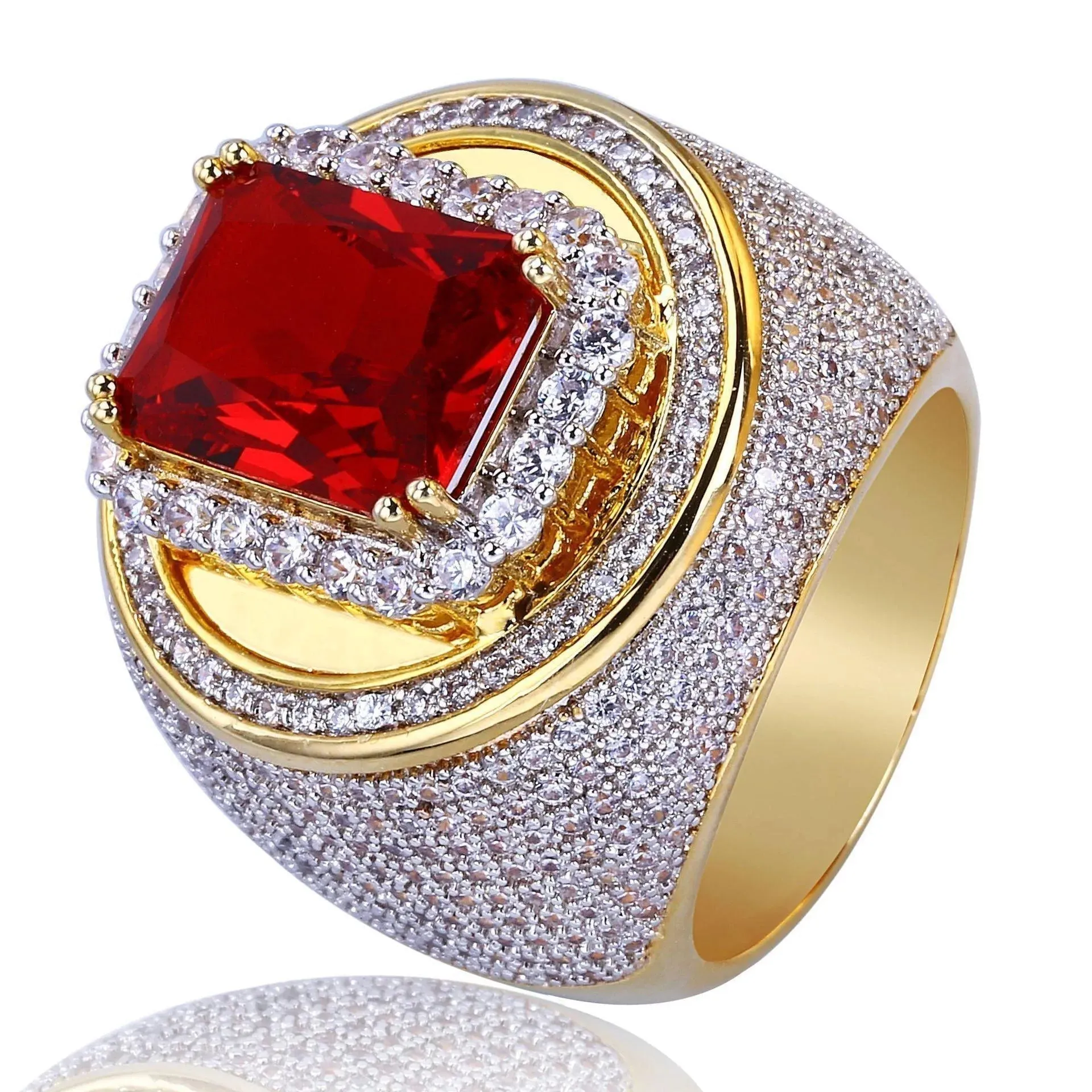 Men's Luxury Red Gold Color Ring