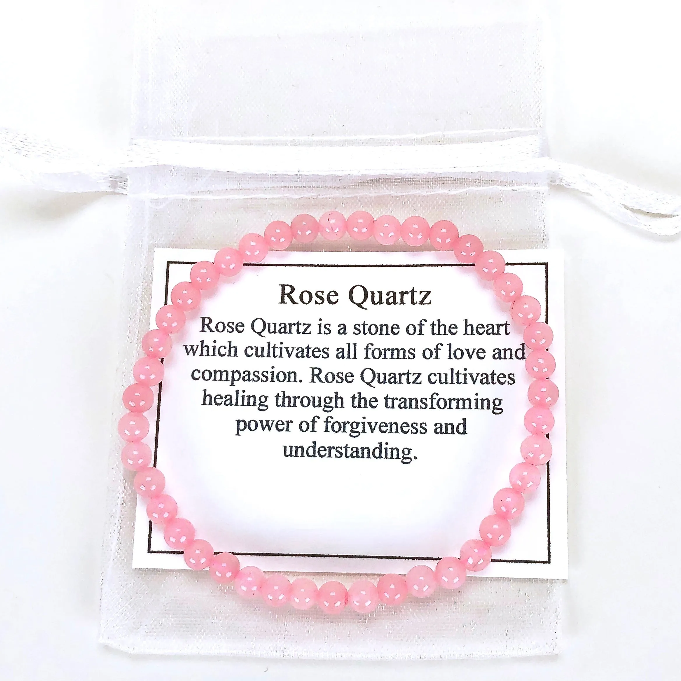 Men's Rose Quartz 4mm Gemstone Bracelet