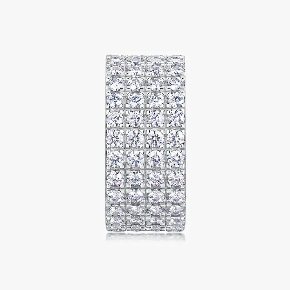 Moissanite S925 Balance Four Row Iced Ring