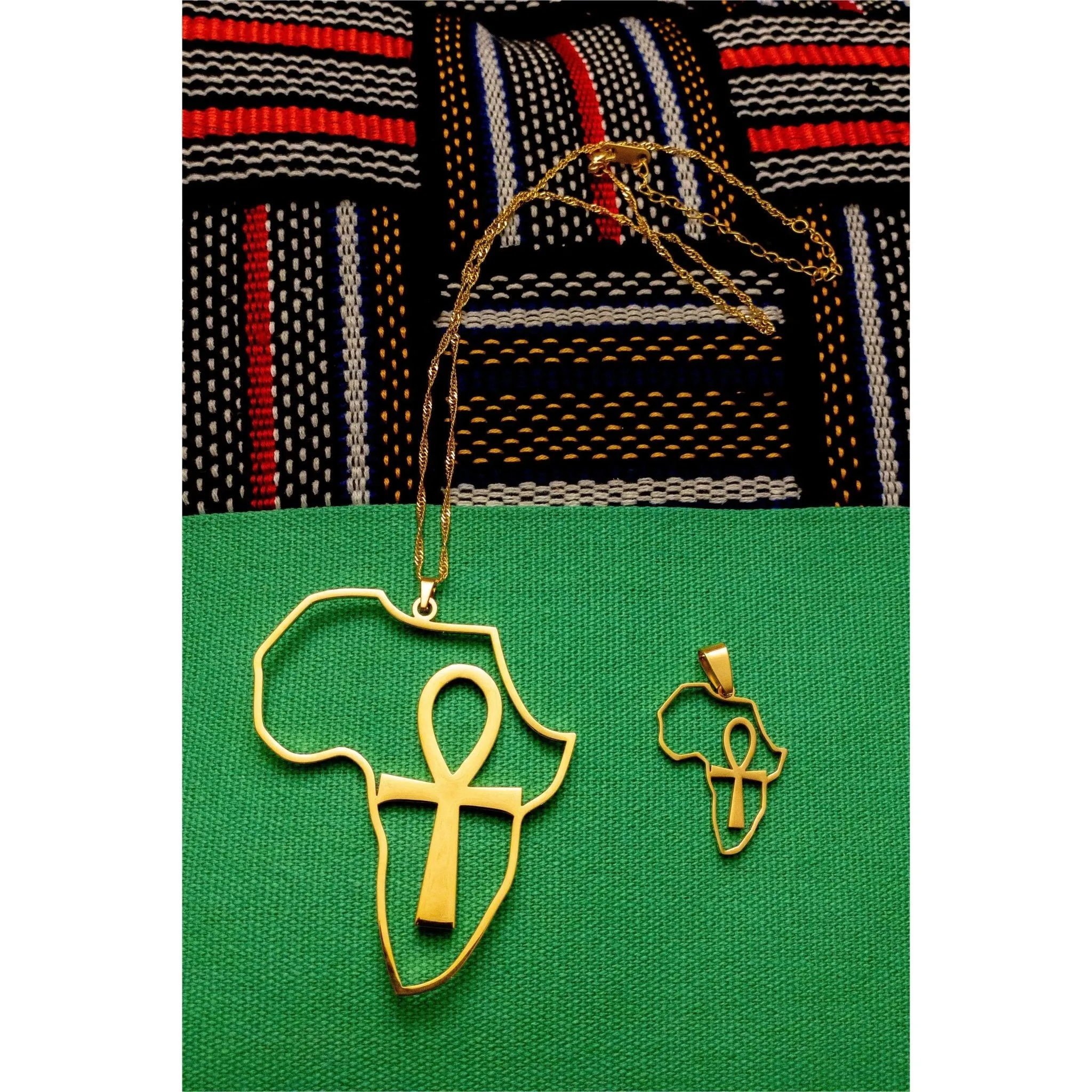Motherland Map with Ankh Necklace