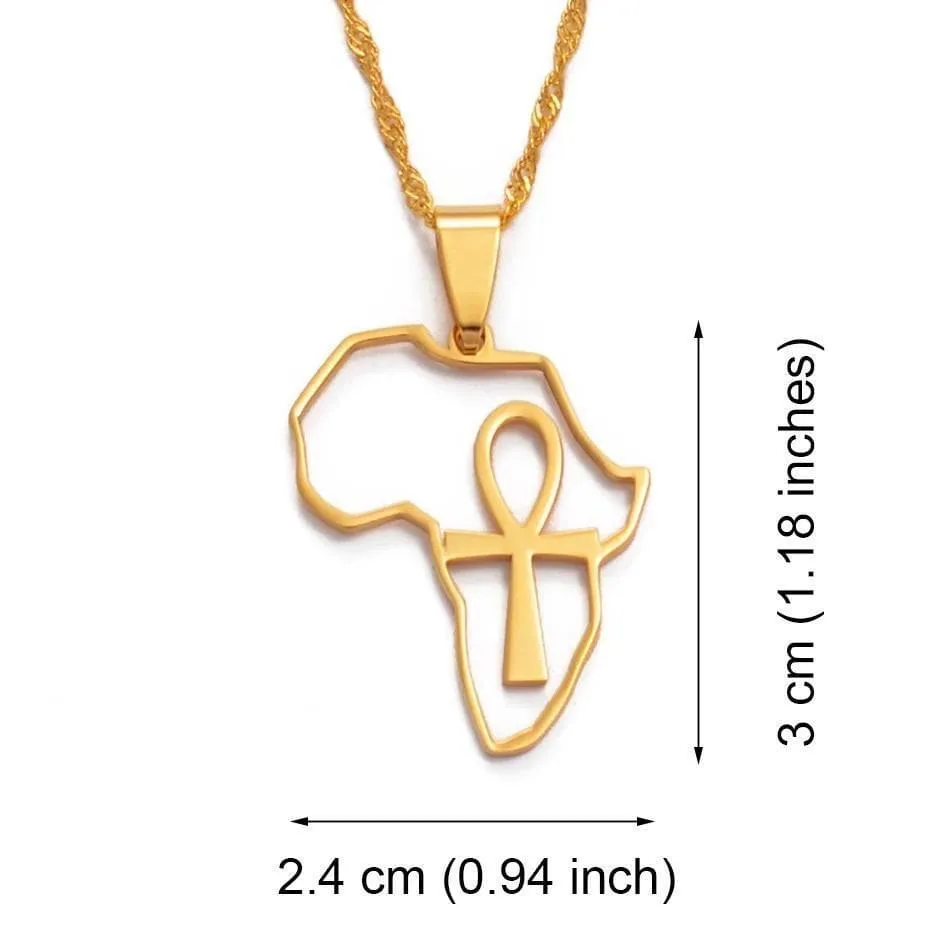 Motherland Map with Ankh Necklace