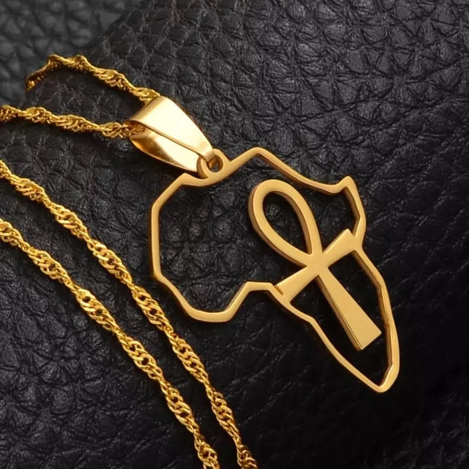 Motherland Map with Ankh Necklace