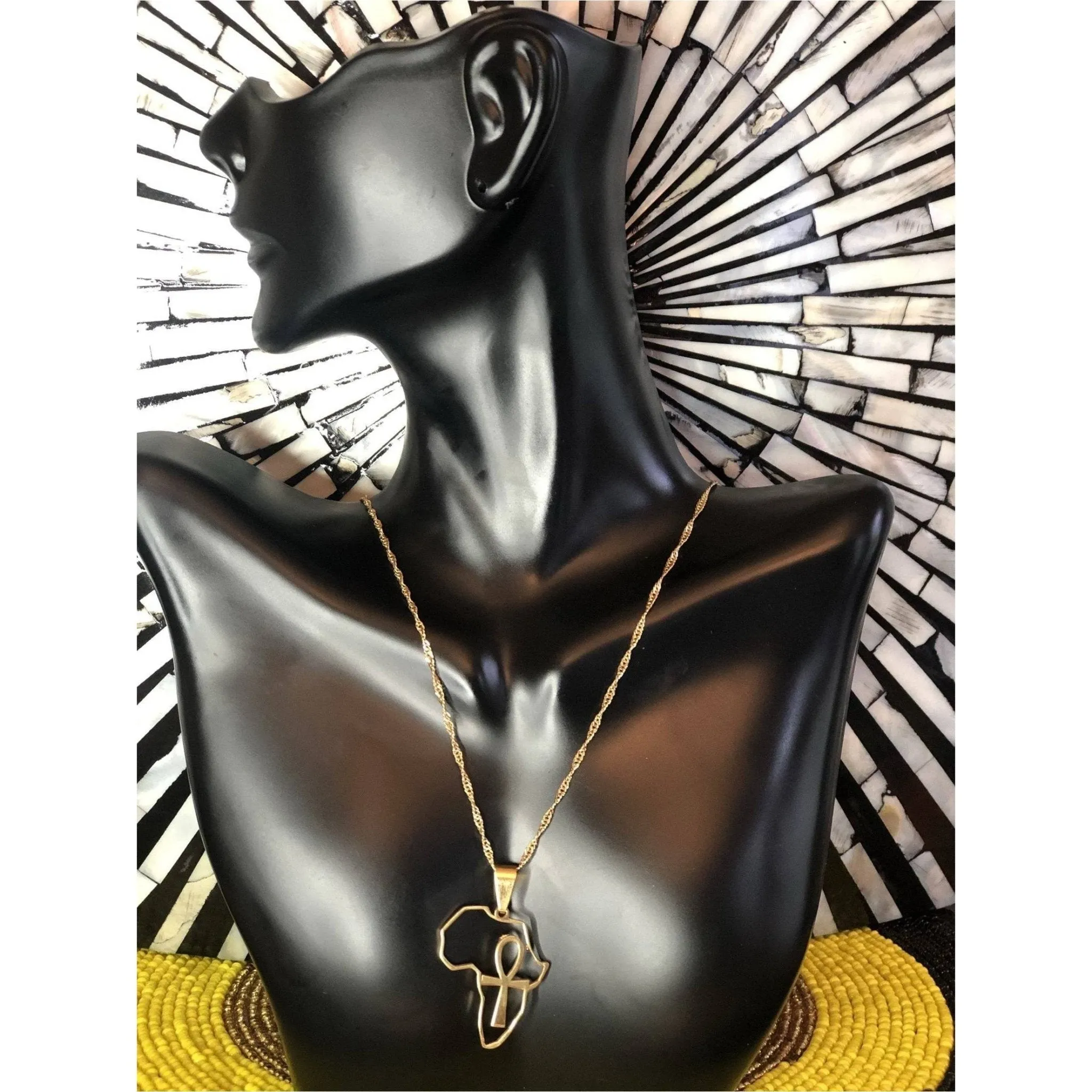 Motherland Map with Ankh Necklace