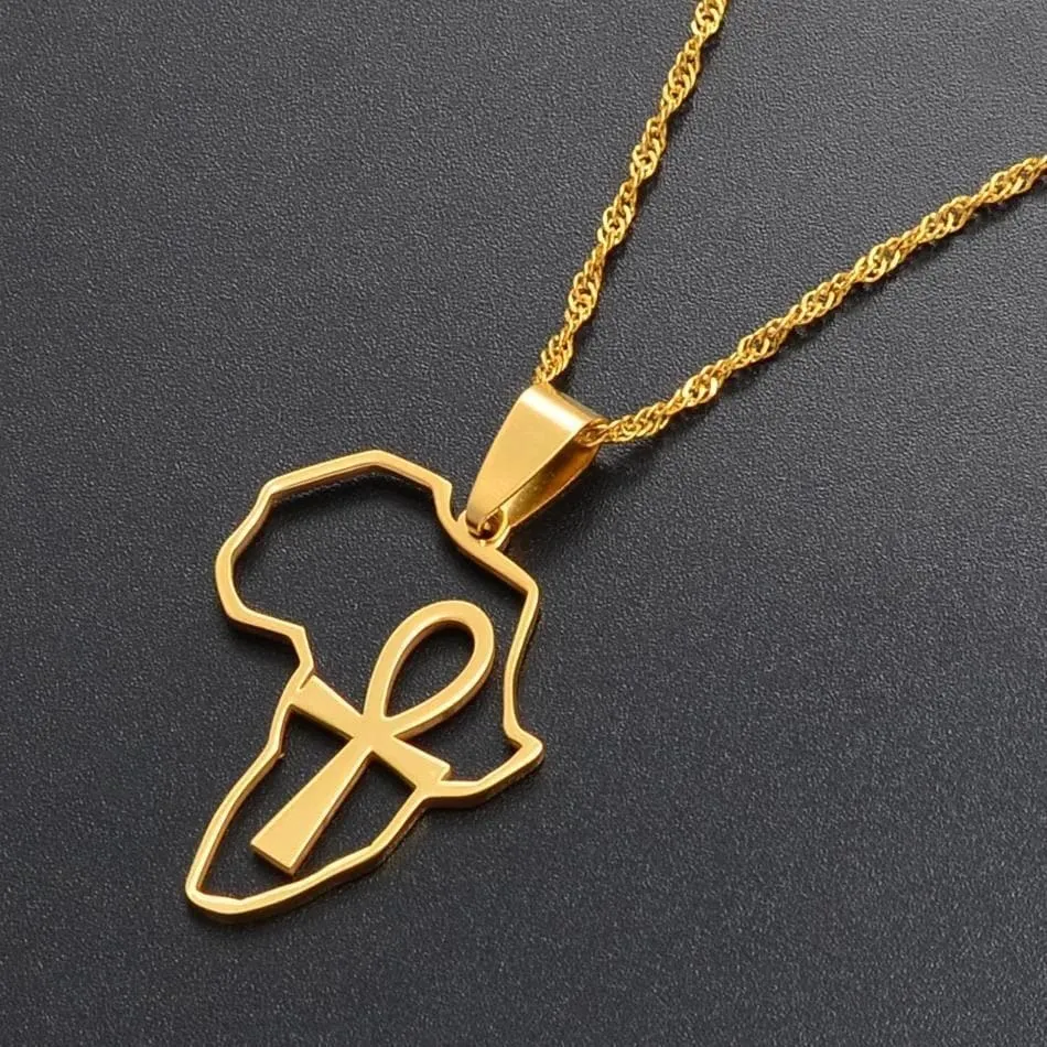 Motherland Map with Ankh Necklace
