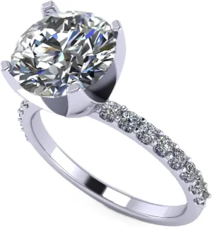 NANA Jewels 1.00ct to 4.00ct Simulated Diamond Engagement Ring Round Solitaire Sterling Silver 10k-14k