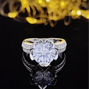 New Arrival Luxury Lotus Design Round Cut AAA  Quality CZ Diamonds Fashion Rings