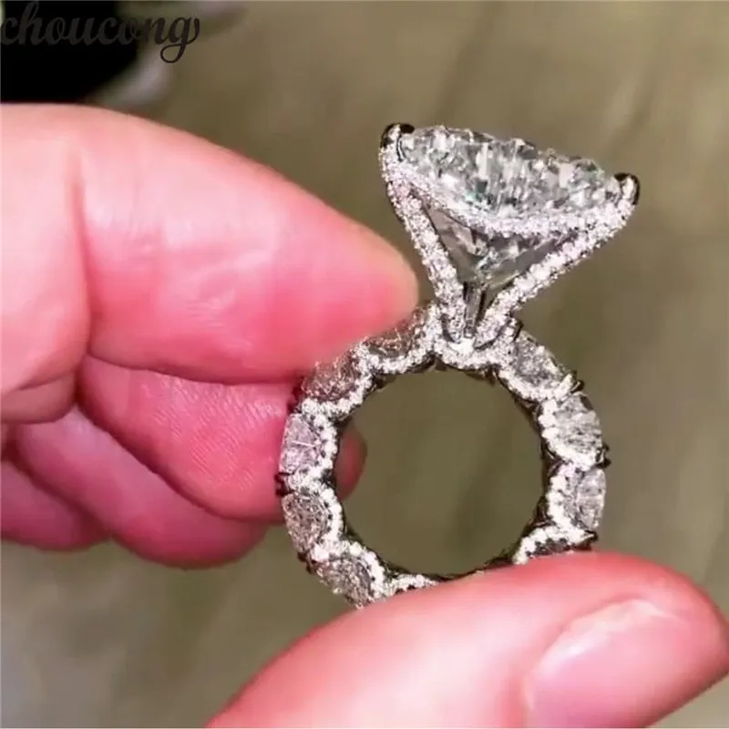 NEW Luxury Vintage Heart cut 8ct AAAA Quality CZ Diamonds Ring Sets