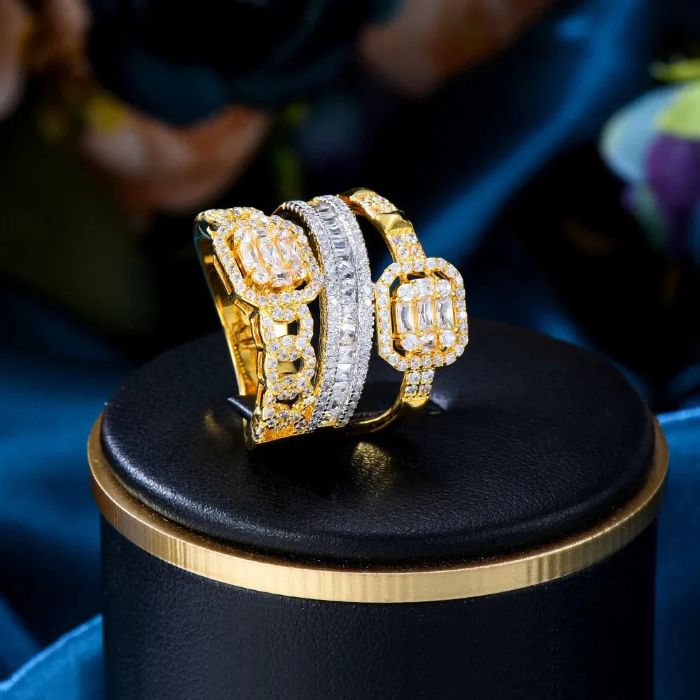 New Monaco Design Luxury Crossover Stackable Rings For Women
